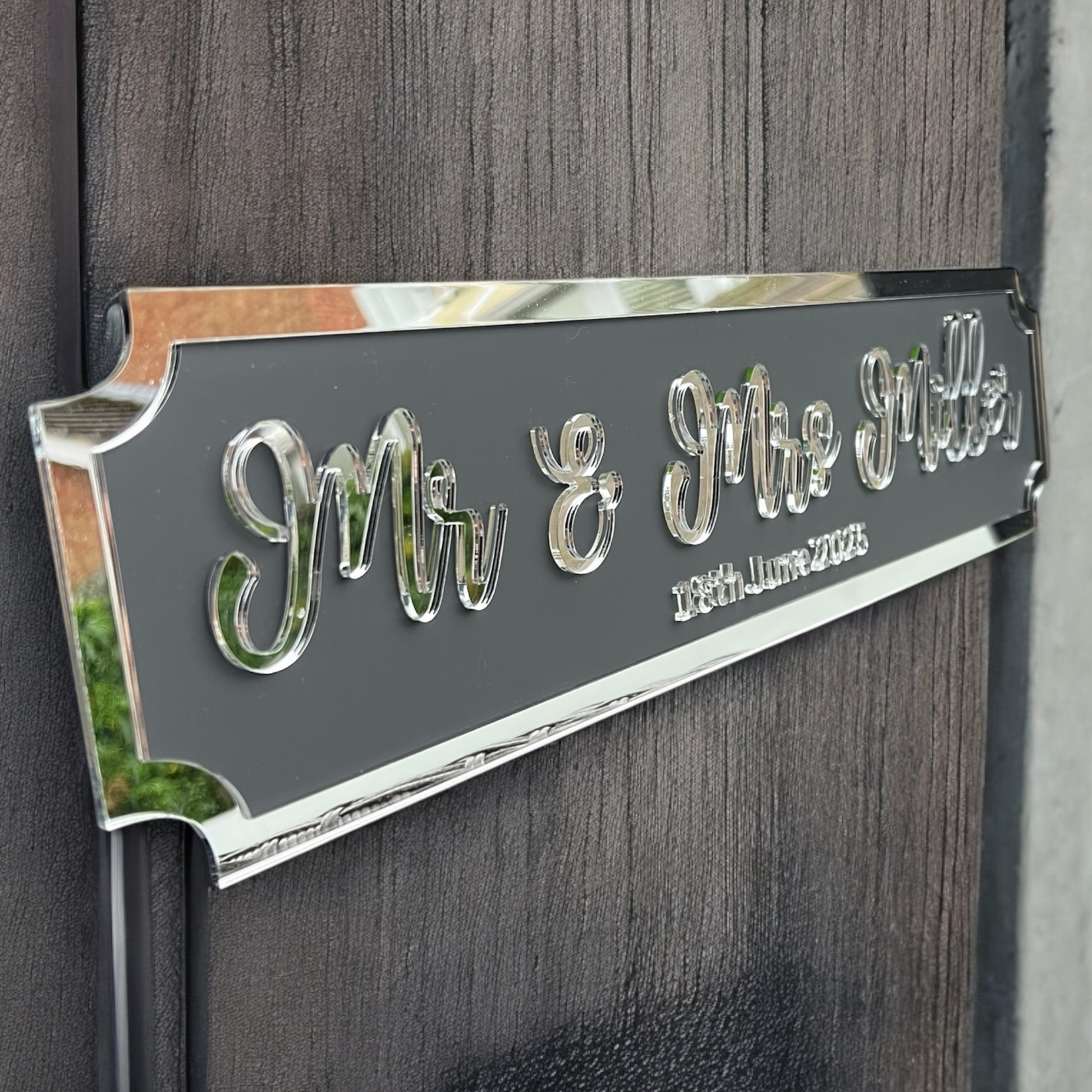 Elegant 3D wedding plaque for home or reception décor