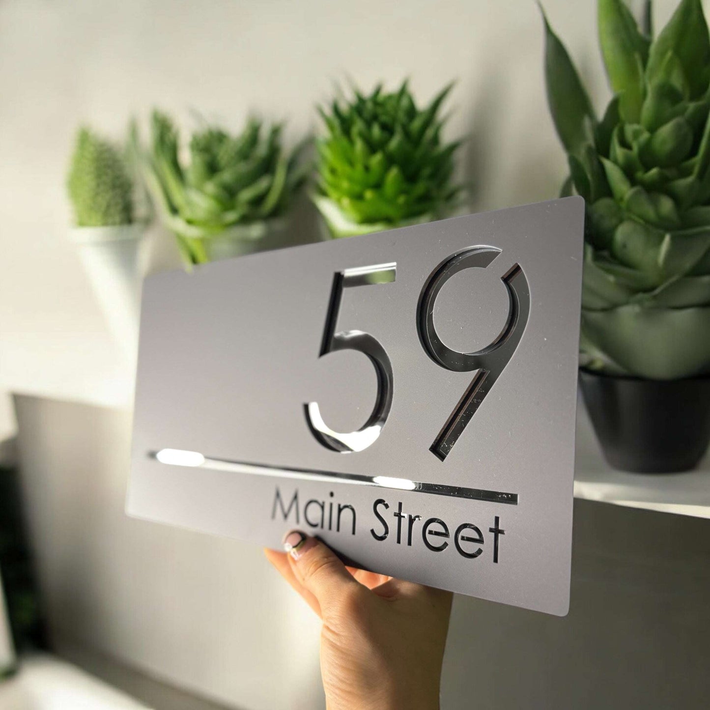 Durable and weather-resistant house sign with contemporary acrylic finish