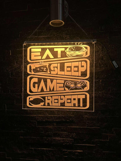 Dynamic colour-changing LED sign for gaming sanctuary