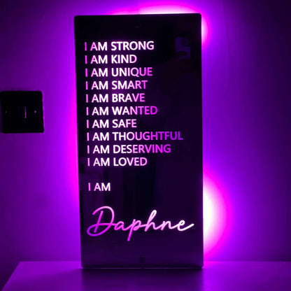 LED mirror sign gift ideal for girls’ birthdays