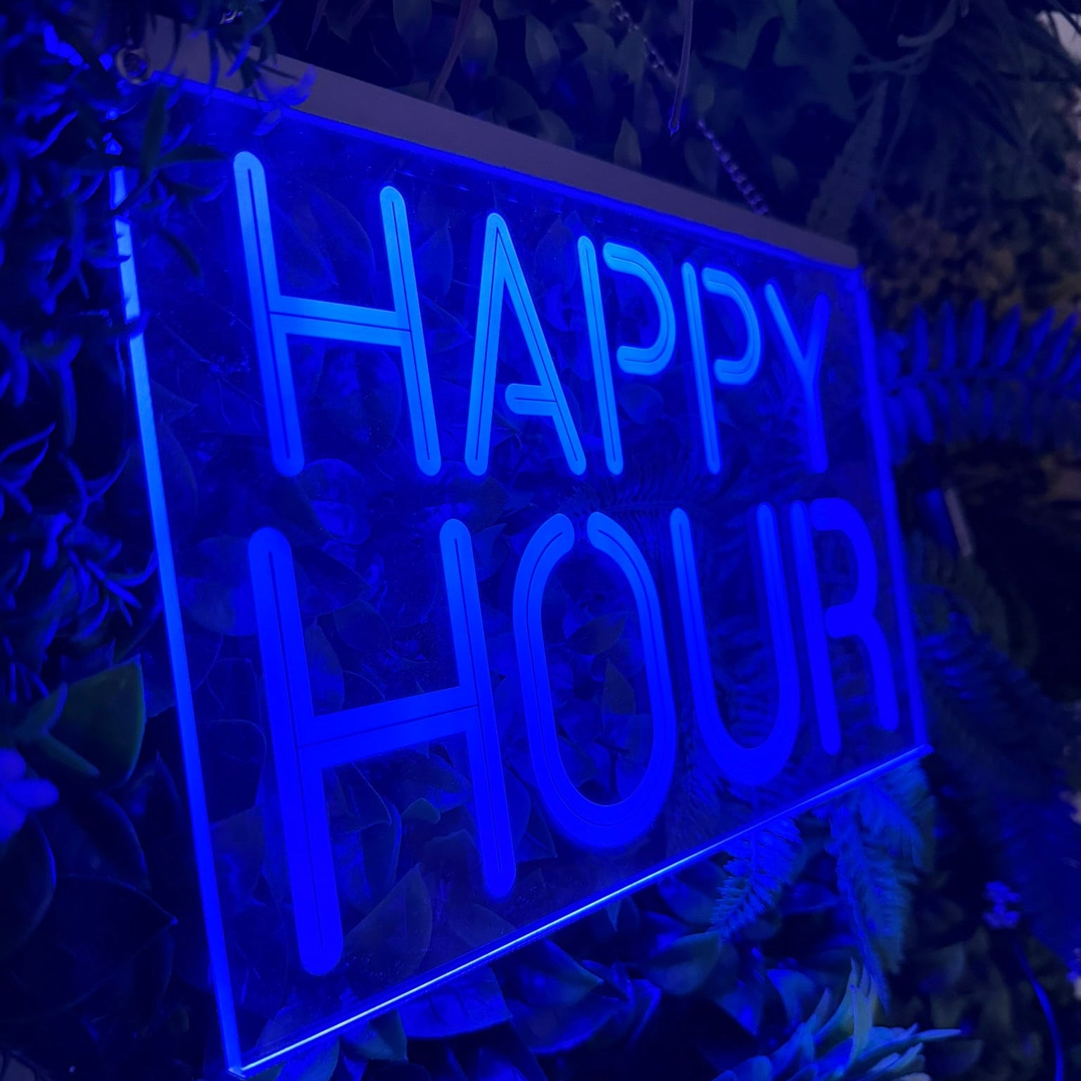 Close-up of the 5mm clear acrylic used in the Happy Hour LED sign.