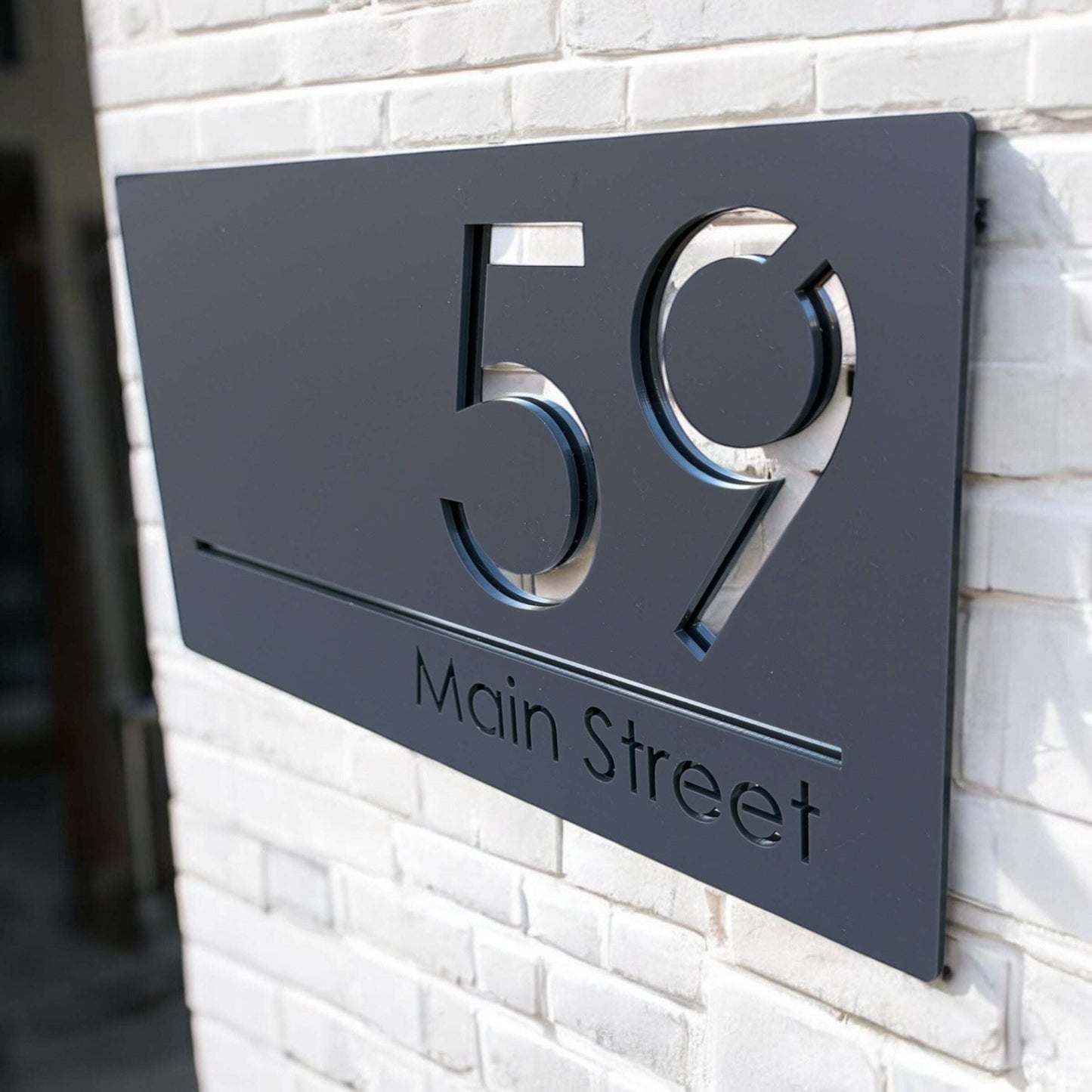 Modern acrylic floating house number sign with sleek design for stylish entrances