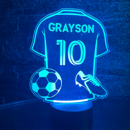 Custom football shirt night light with remote control LED colours
