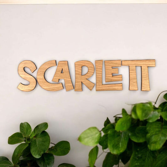 Personalised wooden name sign for nursery wall décor
