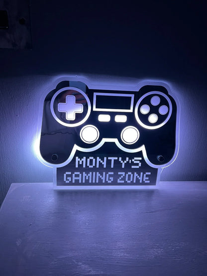 PlayStation controller LED night light personalised for gifting