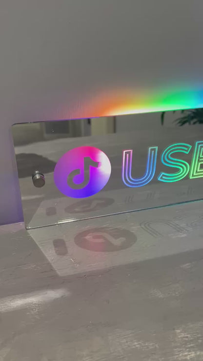 Personalised LED Username Mirror Sign
