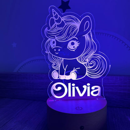 Unicorn-themed custom LED lamp for girls with remote control