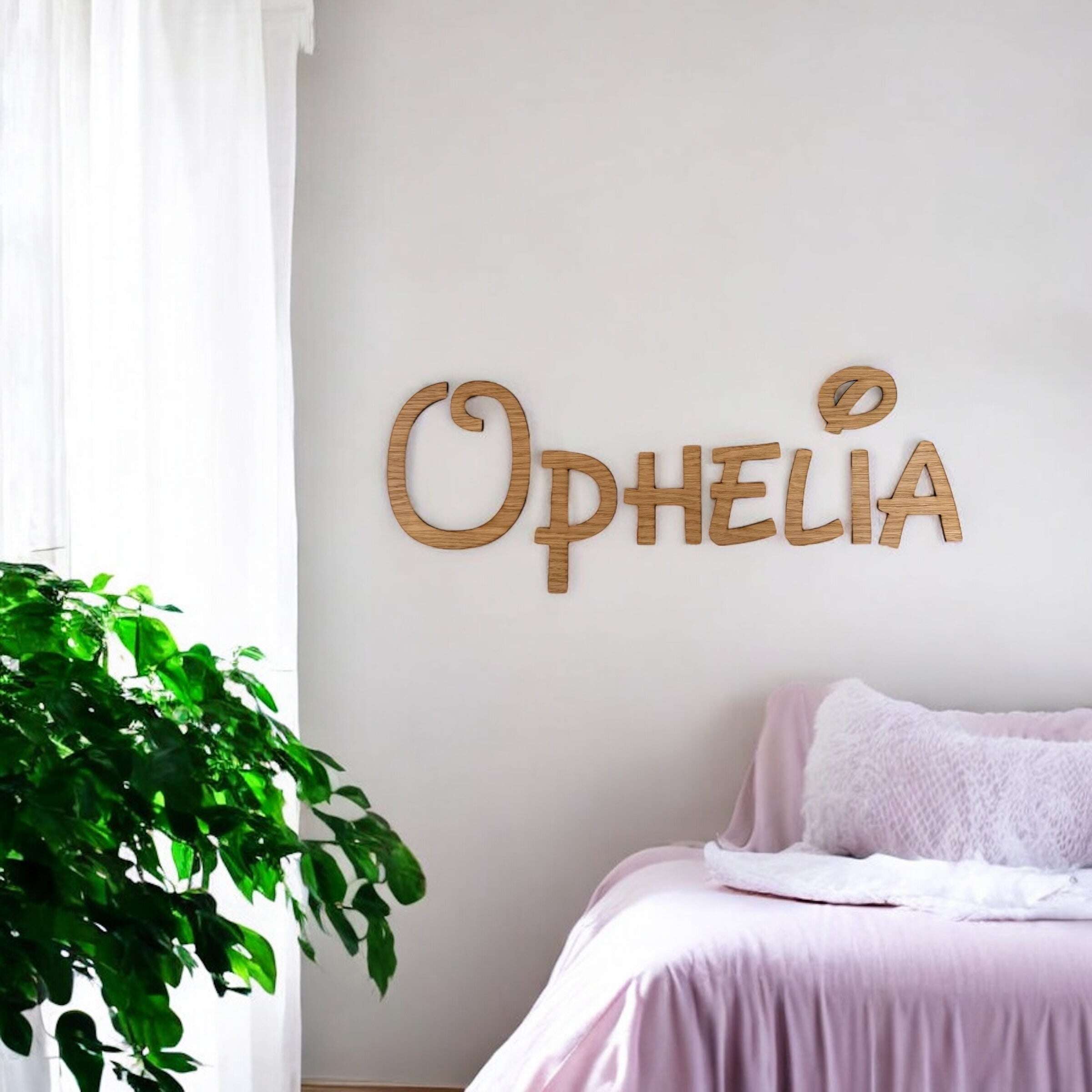 Custom wooden name sign for children's playroom décor