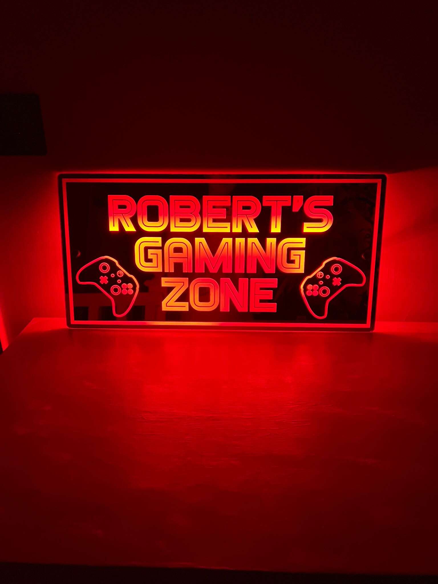 Custom LED sign with Xbox remote icon for gamers